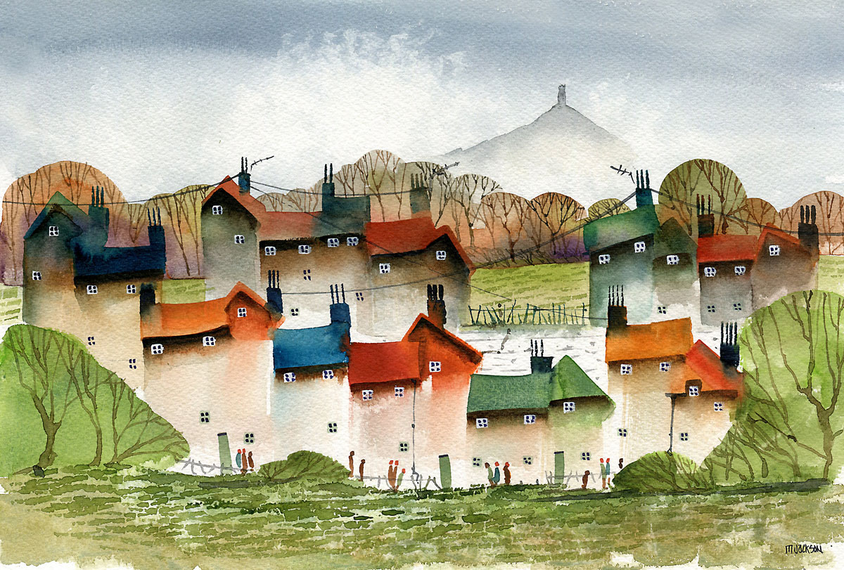 Quirky Houses under the Tor | Mike Jackson Artist